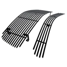 Fits 2005-2010 Dodge Charger Stainless Steel Black Billet Grill Insert Combo