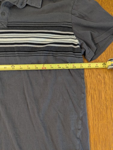 Vintage Hang Ten Polo Shirt Men's Size 2XL Striped Short Sleeve Dark Gray - Picture 10 of 18
