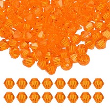 4mm Bicone Crystal Beads, 400 Pcs Glass Faceted Spacer Bead, Orange