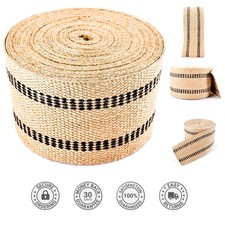 Elegant Jute Webbing 3.5" x 10 Yards - Durable Striped Burlap for Crafts