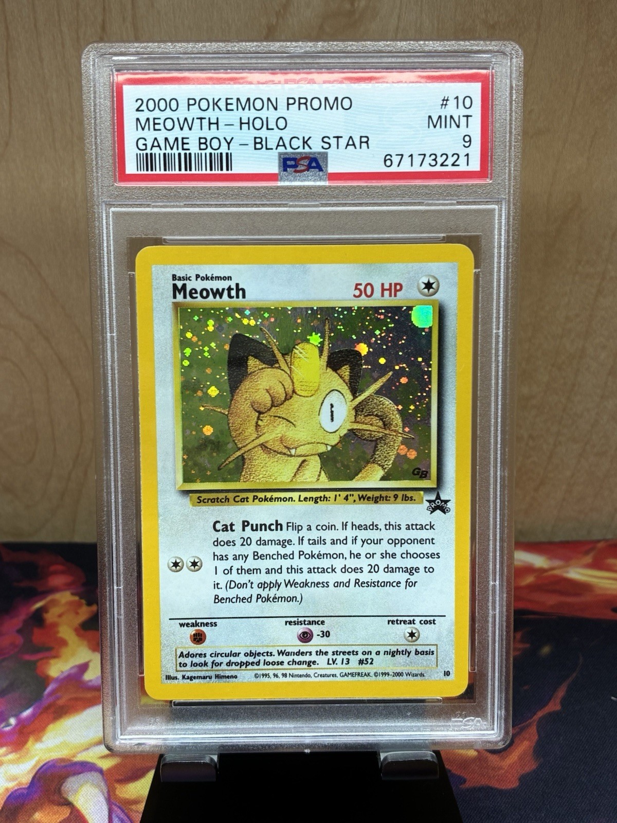 2000 Pokemon Promo Meowth Holo Game Boy Black Star #10 PSA 9 Mint