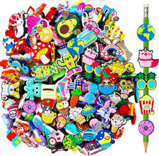 100 Pcs Cute Pencil Topper Decoation,Mixed Different Style Lovely Pencil Clips,B