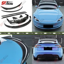 Carbon Fiber Rear Spoiler Wing Side Skirts Hood BodyKits For Tesla Model 3 24-25