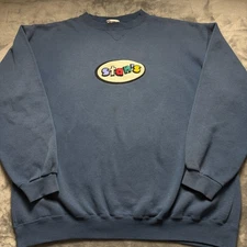 Vintage 90s Stan's Sweatshirt Mens 3XLT Blue Pure Sweat Embroidered Fleece Lined