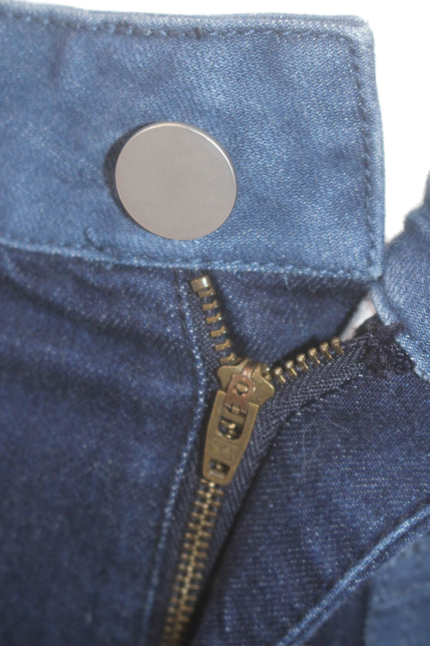 Kate Spade New York Womens Cotton Wide Leg Color Block Jeans Blue Size 27 thumbnail 4