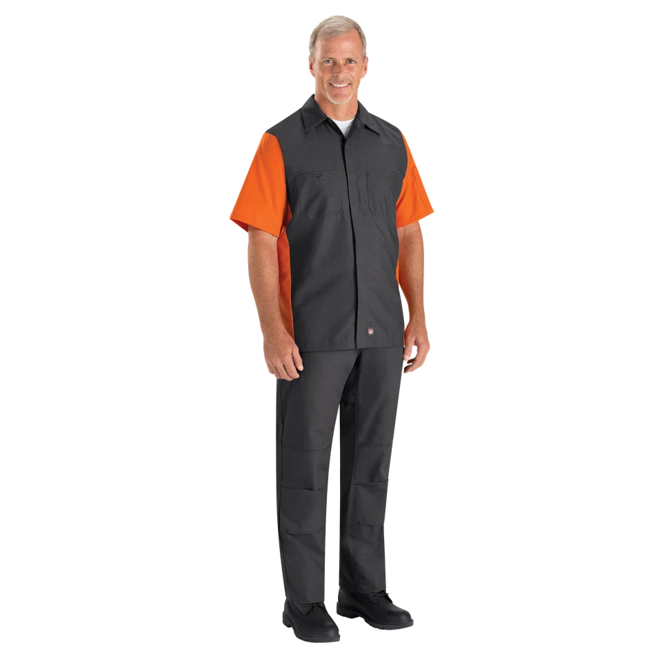 Red Kap Men's Short Sleeve Two-Tone Crew Work Shirt - Image 2 of 4