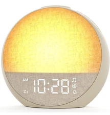 Sunrise Alarm Clock, White Noise Sound Machine with 30 Soothing Sounds, Dimmable