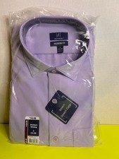 George Mens Performance Dress Shirt Modern Fit Long Sleeve Purple Cloud M or S
