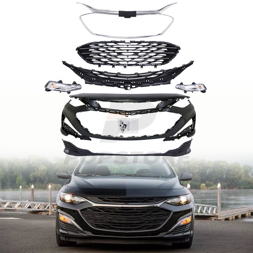 Front Bumper Upper&Lower Cover Grille With LED DRL For 2019 -2025 Chevy Malibu