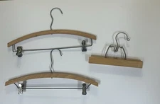 Three Vintage Wooden Pants Hangers
