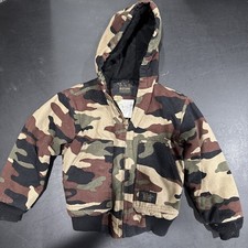 Walls Blizzard Pruf Jacket Boys S 6/7 Woodland Camo Canvas Insulated Hunting