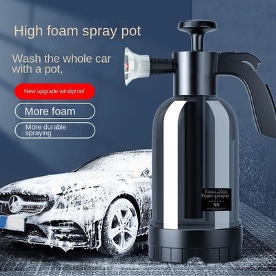 2L Hand Pump Foam Sprayer Snow Foam Cannon Car Wash Bottle w/ 3 Nozzles