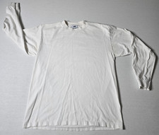 Pro Club Heavyweight White Long Sleeve T-Shirt Size L Made in USA Fabric