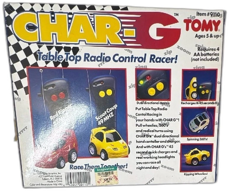 Tomy Char G Table Top Radio Control Racer Scoot Coup Yellow 1993 Complete Boxe - Image 2 of 4