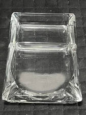 Clear Glass Rectangular Cigarette/Cigar Table Ashtray 7”x5” Unbranded Vintage