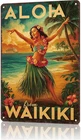 Vintage Vintage Hawaiian Waikiki Tin Metal Signs Home Décor Posters Wall Art