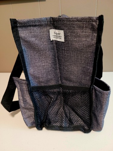 Thirty-One Zip Top Organizing Utility Tote Large Charcoal Crosshatch New - Picture 3 of 7