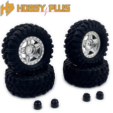 Hobby Plus HBP240526 1.2" Mudder Wheel Tire Set 60mm Silver RC Crawler