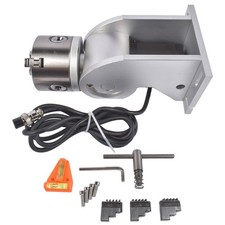 80mm Rotary Axis 3 Jaw Rotary Attachment Stepper Motor For Fiber Laser Engraver