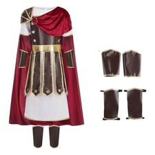 Roman Warrior Costume for Boys, Kids Gladiator Medieval Soldier Cosplay Knigh...