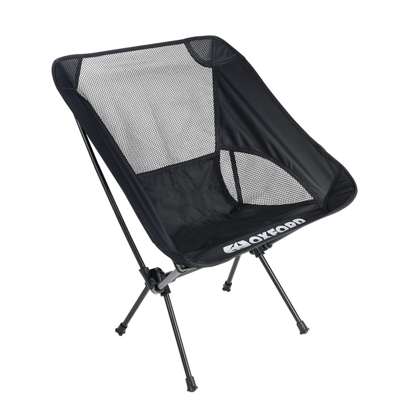 Chaise de camping OXFORD robuste en toile haute densité et acier noir - 2