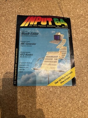 Input 64 7/88 1988 Commodore 64 (Disk, Manual/Box) works 8-bit magazine classic