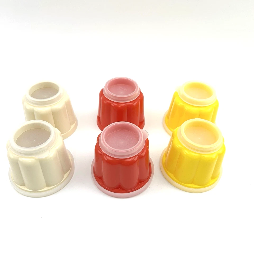 Retro Puddingformen Set | 6x Dessert Förmchen Kunststoff bunt | Vintage 70er - Bild 4 von 4