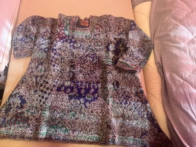 Missoni Women Size Free Multicolor Knit Tunic With Half Sleeves Almost unused