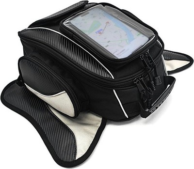 Motorrad Tankrucksack Oxford Schwarz mit Magnetverschluss und Regenabdeckung