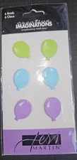 creative imaginations brads for crafts cards scrapbook 6 balloons  pastel colors