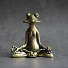 Solid Copper Zen Frog Incense Holder Tea Pet Ornament Retro Home Decor UK