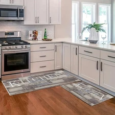 Farmhouse Kitchen Mat Sets 2 Piece,Anti-Fatigue Kitchen Mats for Floor Kitchen