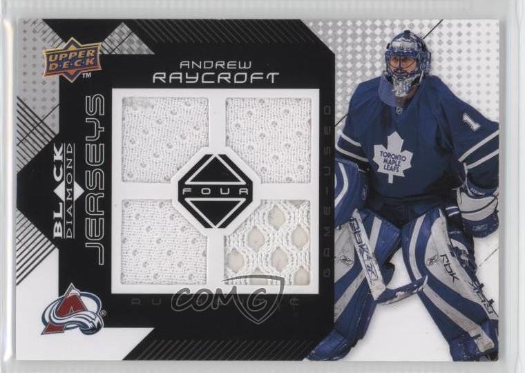 2008-09 Upper Deck Black Diamond Quad Jersey Andrew Raycroft BDJ-AR Hockey Card