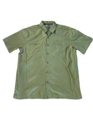 Arrow Men's Size L Gray Green Check Short Sleeve Button Down Casual Shirt Work