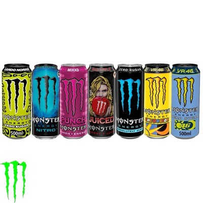 Monster Energy 7 Drinks (Blue Flash, MIXXD, The Doctor, VR 46, Absolutely Zero.)