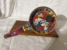 Vintage Noise Makers Tin Clapper US Metal Toy MFG CO Toy clowns lithograph print