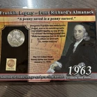 Choice Unc 1963 P Franklin Half Dollar Gem BU Sealed Holder With 15c Stamp