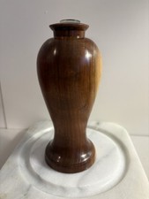Hand Turned Wood Vase With Glass Insert