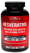 Resveratrol Supplement - 1400mg Extra Strength Formula with Grape Seed Extrac...