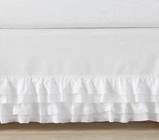 potterybarn kids Organic Sadie Ruffle Crib Skirt new original $99 white