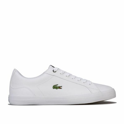 Men's Lacoste Lerond 418 Leather Upper Cushioned Trainers in White | eBay
