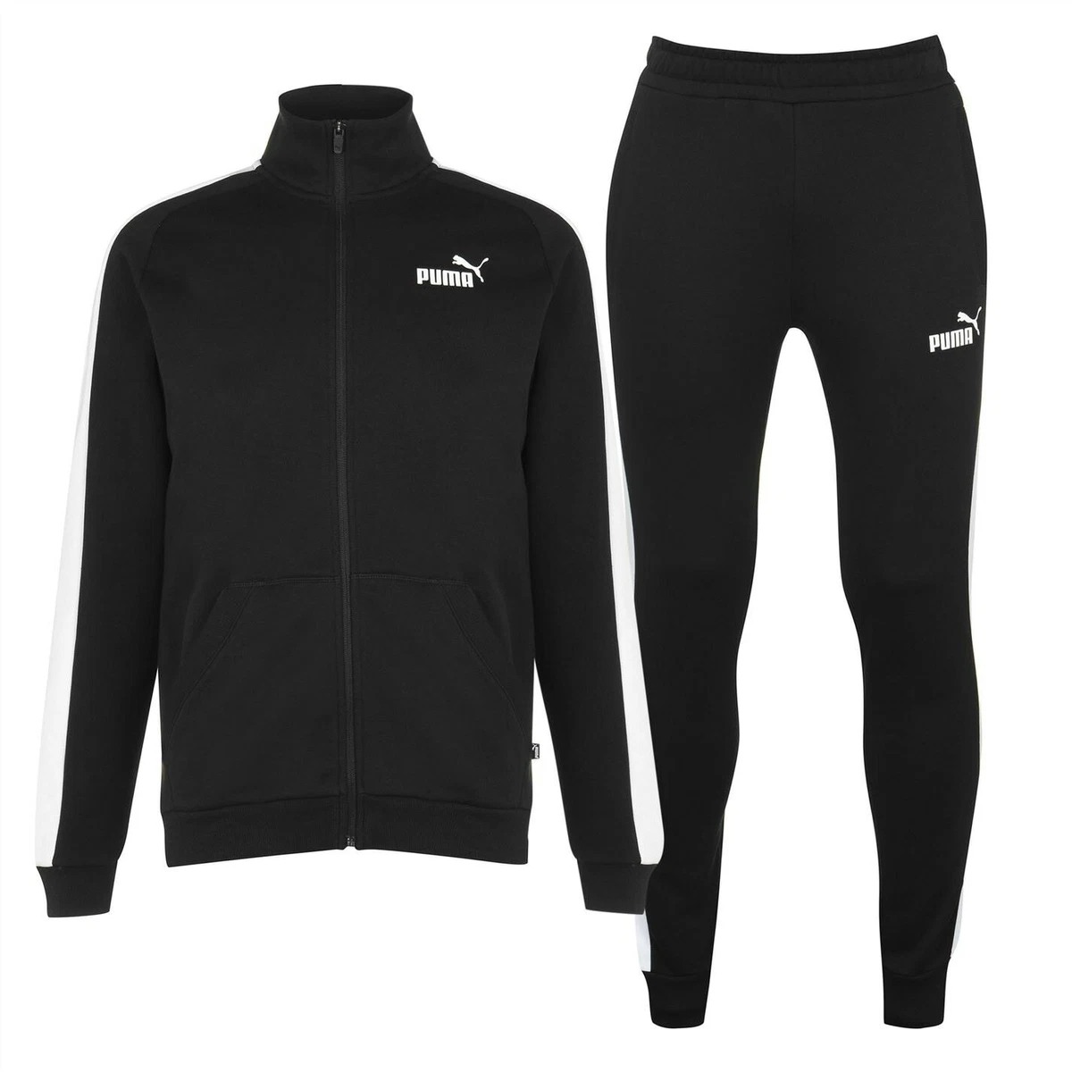 Puma Mens Clean Fleece Tracksuit Long Sleeve Zip Full Drawstring Sports |  eBay