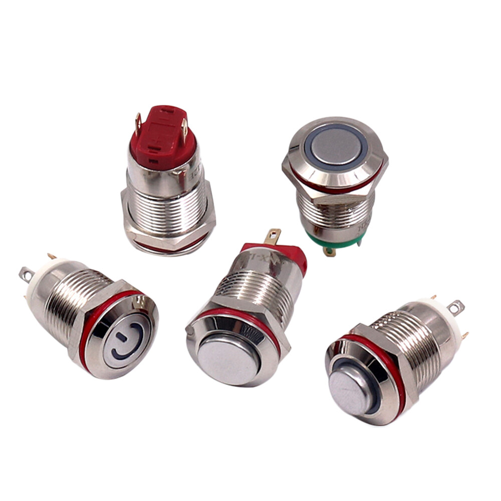 19mm Edelstahl Drucktaster Druckschalter Tastend Rastend Beleuchtung Wasserdicht 19mm Edelstahl Drucktaster Druckschalter Tastend Rastend Beleuchtung Wasserdicht