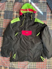 Vintage COLUMBIA WINDBREAKER Jacket Neon Pink  Green Retro Men  s Size Small