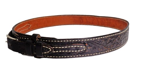 Vintage Y2k Tex Tan Tooled Full Grain Cowhide Leather Belt  display picture 1