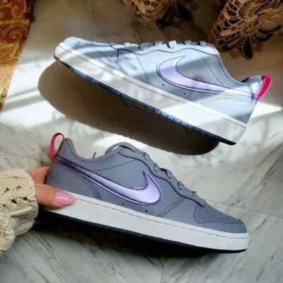 Nike court borough low 2 gs ashen slate/puple pulse Freizeitschuhe Gr 36