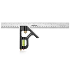 Arrow 12" Combination Squares Zinc Alloy Body Bubble Level Stainless Steel Ruler