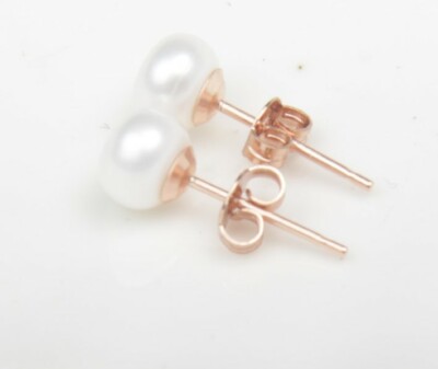 925 Sterling Silver Genuine Freshwater 3-12mm Pearl Stud Earrings Gift Love