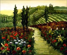 Path through the Countryside, Hand Painted Oil Painting 20x24in