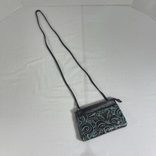 Patricia Nash Tooled Leather Crossbody Mini Purse Bag Turquoise SORBOLA Travel